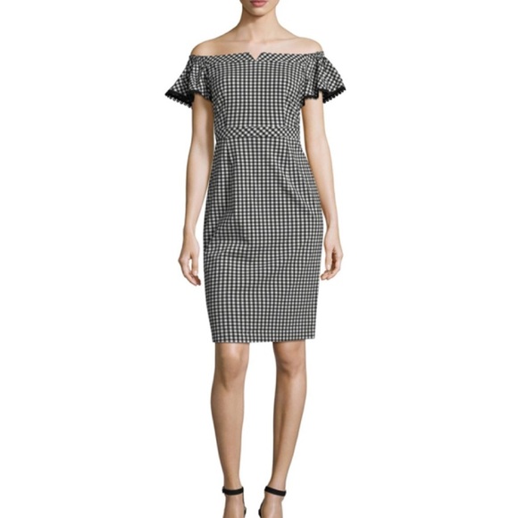 Nanette Lepore Dresses & Skirts - Nanette Lepore Off-the-shoulder Gingham Dress